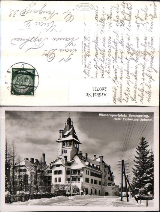 260721,Semmering Hotel Erzherzog Johann Winterbild