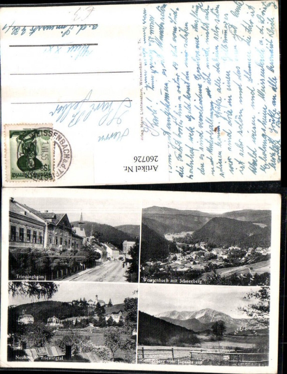 260726,Weissenbach an d. Triesting Totale Triestingheim Neuhaus Schneeberg Mehrbildkarte