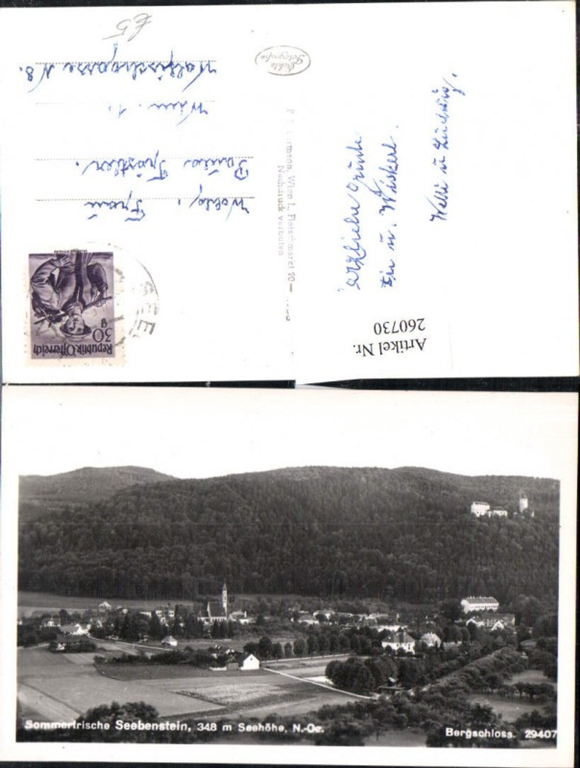 260730,Seebenstein Totale m. Bergschloss