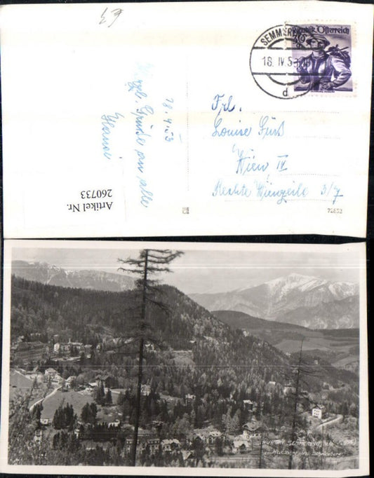 260733,Semmering Totale m. Raxalpe u. Schneeberg Bergkulisse