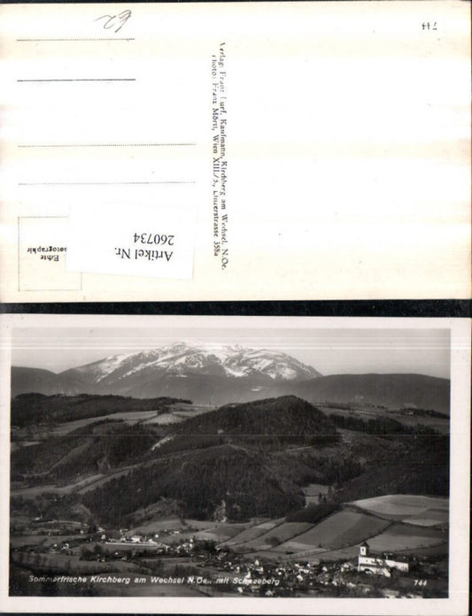 260734,Kirchberg am Wechsel Totale m. Schneeberg Bergkulisse