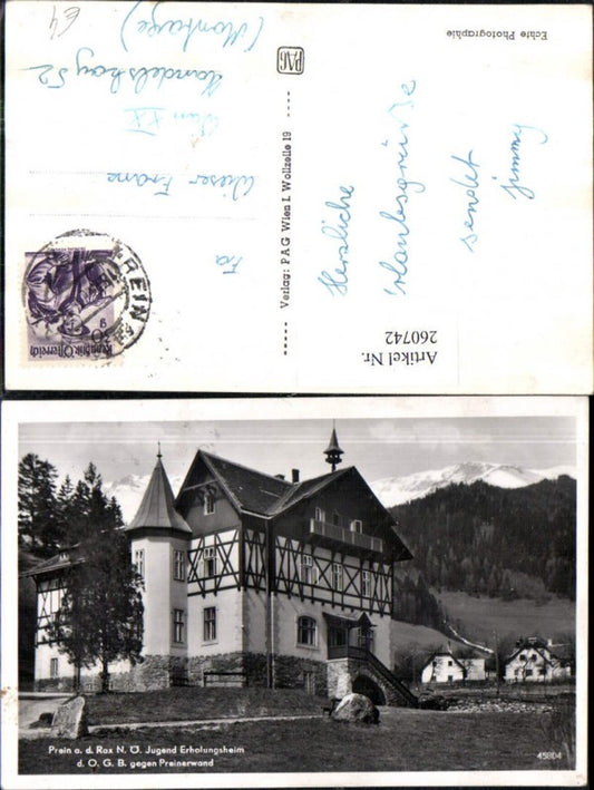 260742,Prein an d. Rax Jugend Erholungsheim geg. Preinerwand