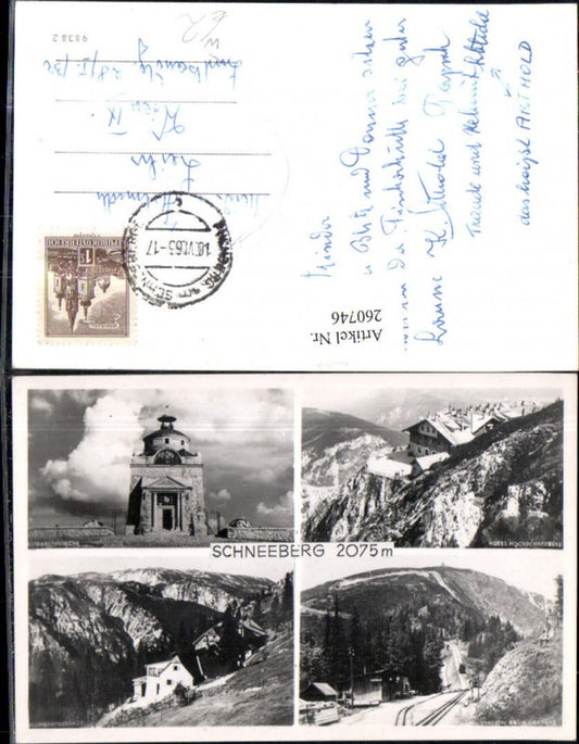 260746,Schneeberg Elisabeth-Kirche Hotel Hochschneeberg Station Baumgartner Baumgartnerhaus b. Puchberg