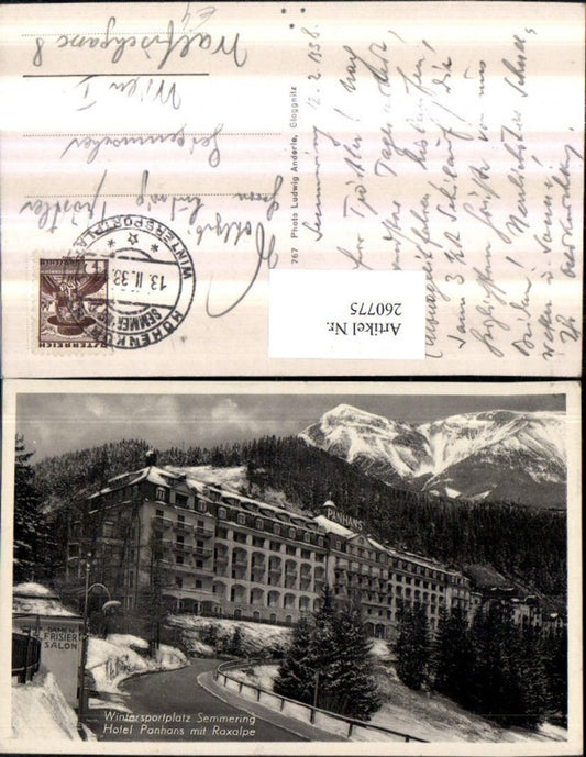 260775,Semmering Hotel Panhans m. Raxalpe Bergkulisse