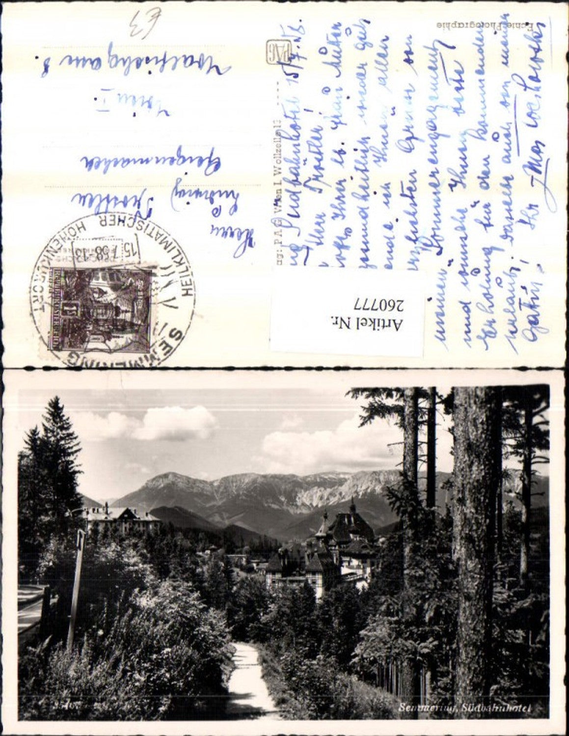 260777,Semmering Südbahnhotel Wegpartie Bergkulisse