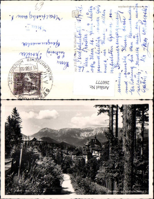 260777,Semmering Südbahnhotel Wegpartie Bergkulisse