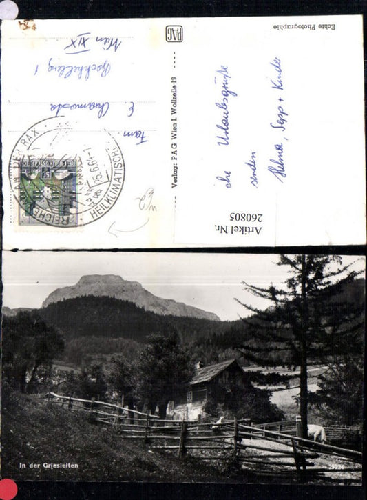 260805,In der Griesleiten Holzhaus Holzzaun Bergkulisse b. Reichenau an d. Rax