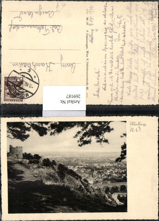 269187,Foto AK Mödling Totale Schwarzer Turm Viadukt