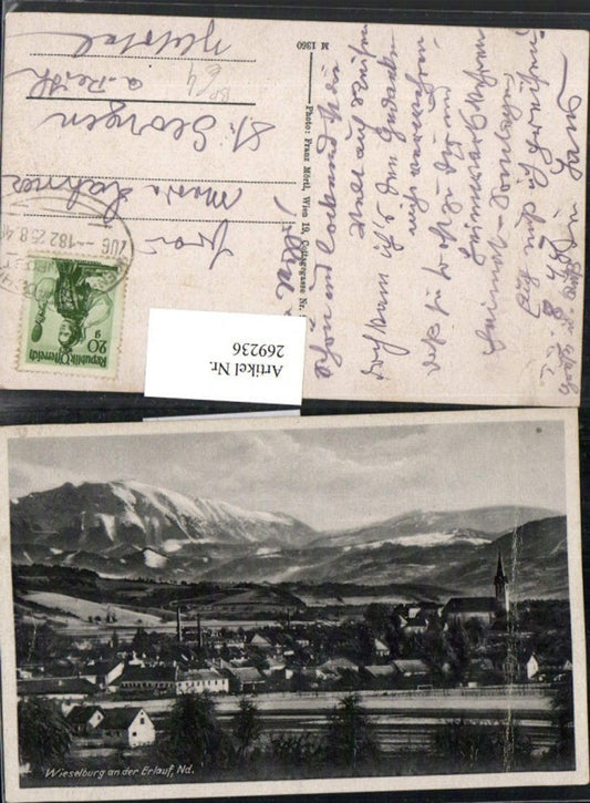 269236,Wieselburg a. d. Erlauf Totale Bahnpost Zug 182 Kienberg Pöchlarn Bergkulisse