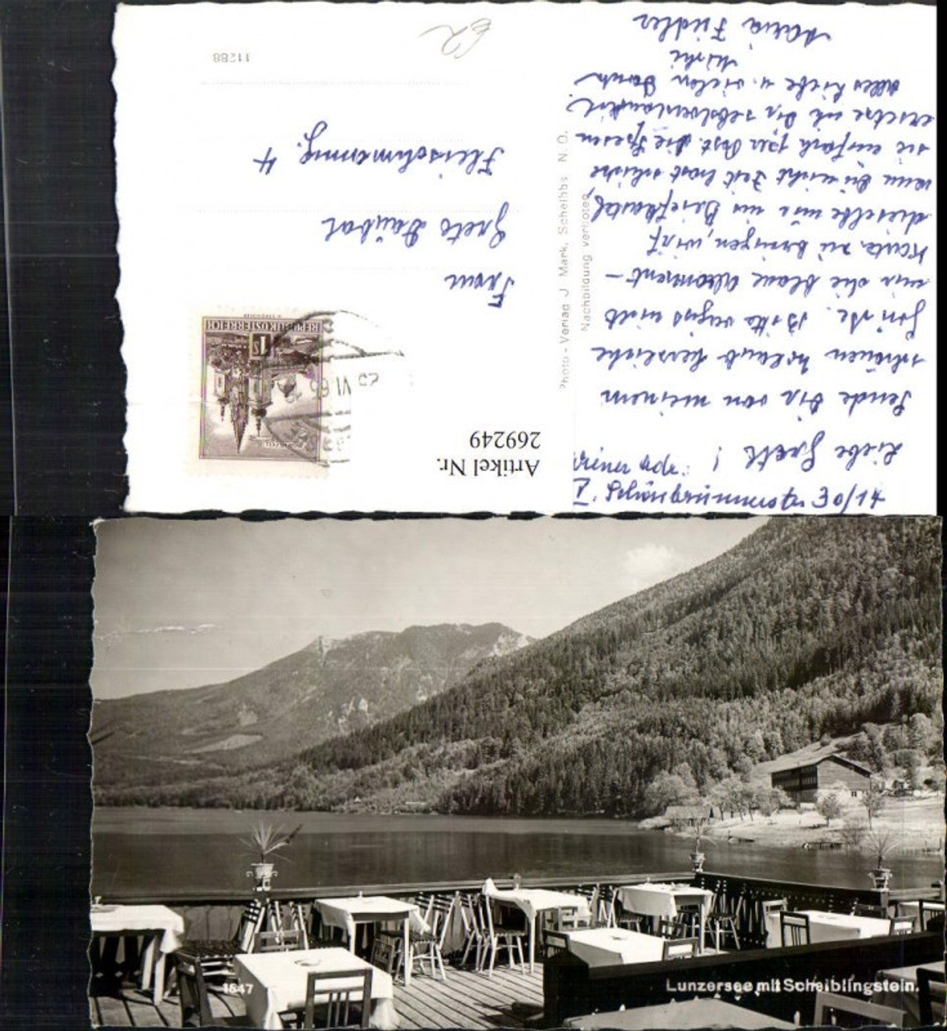 269249,Lunz Lunzer See m. Scheiblingstein Bergkulisse Gasthaus Terasse