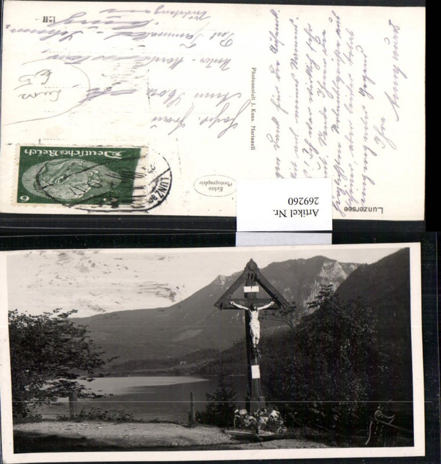 269260,Lunz Lunzer See Jesus Wegkreuz Bergkulisse