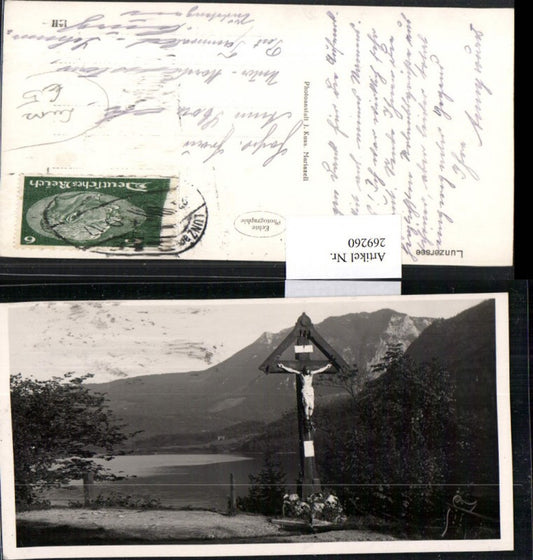 269260,Lunz Lunzer See Jesus Wegkreuz Bergkulisse