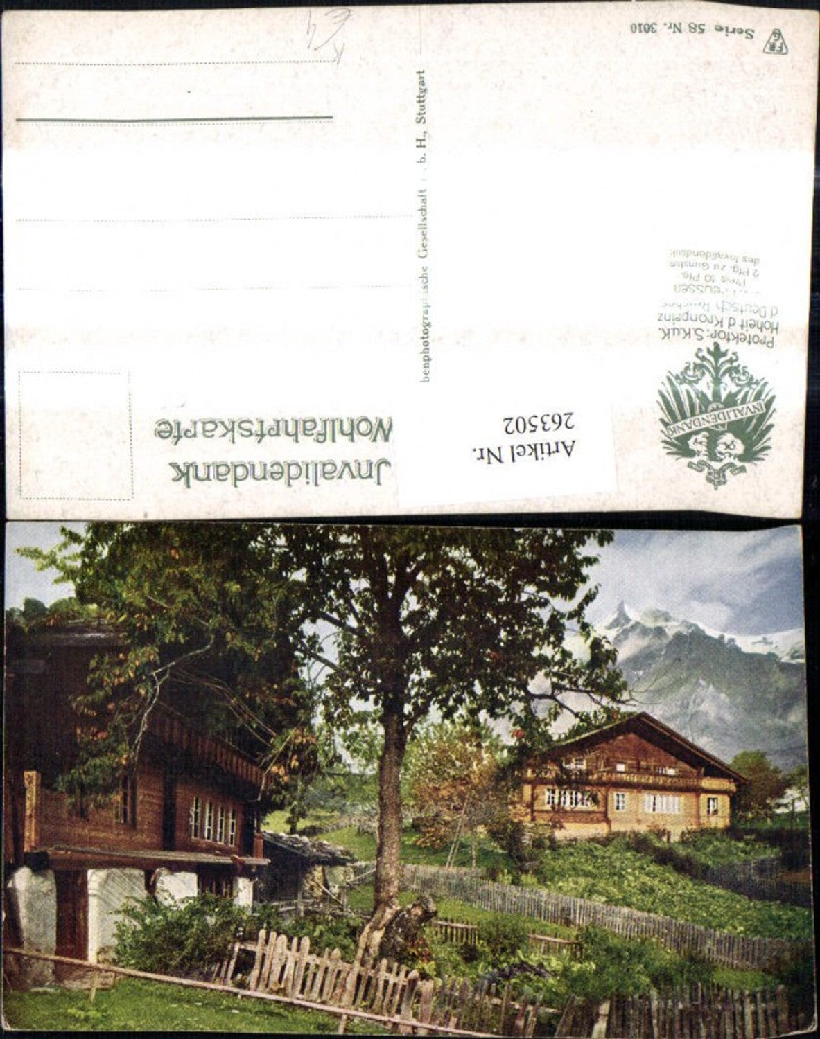 263502,Künstler Ak Bauernhäuser Bergdorf Bergkulisse Landschaft
