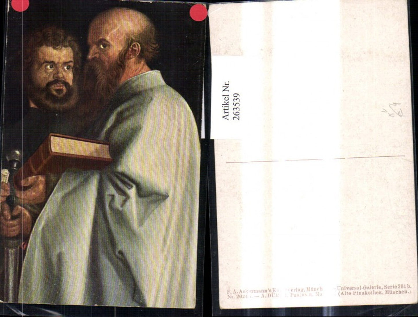 263539,Künstler Ak Albrecht Dürer Paulus u. Markus pub F. A. Ackermann 201b/2024b