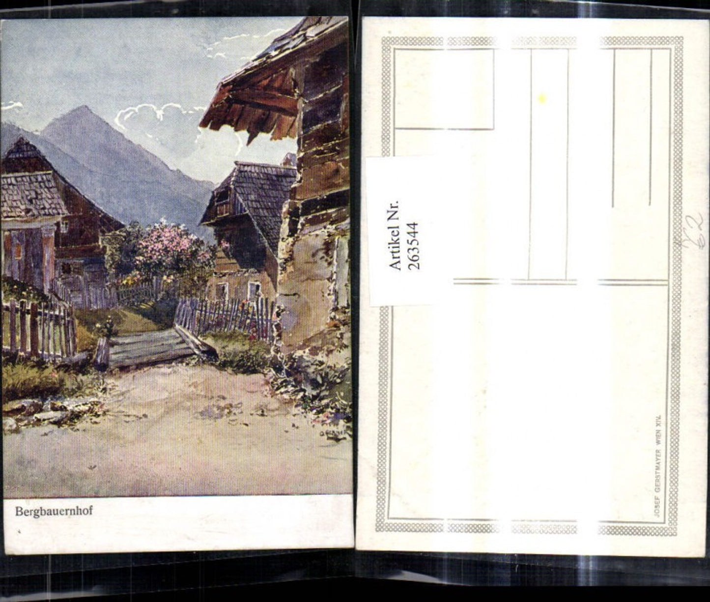 263544,Künstler Ak O. Elsner Bergbauernhof