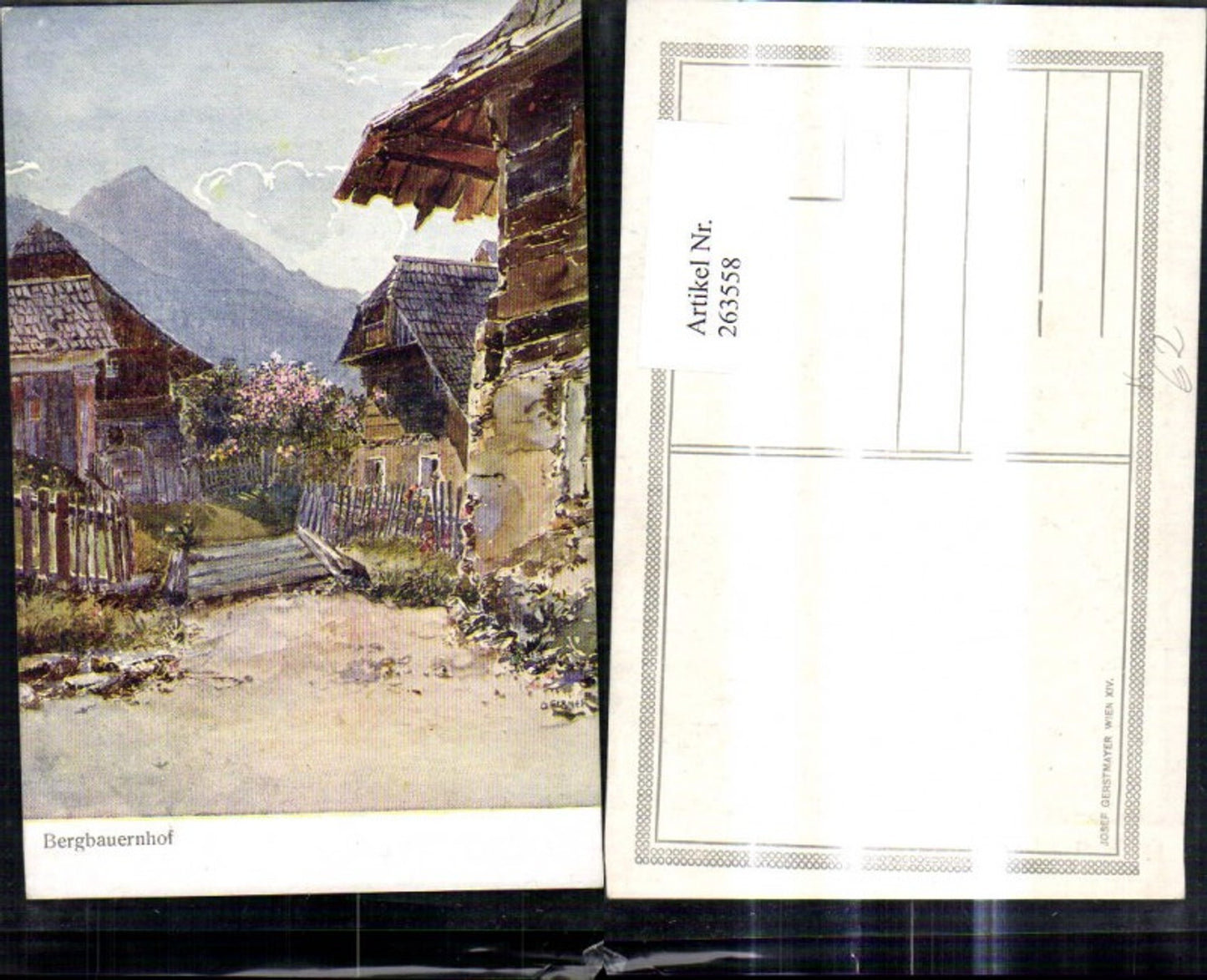 263558,Künstler Ak O. Elsner Bergbauernhof