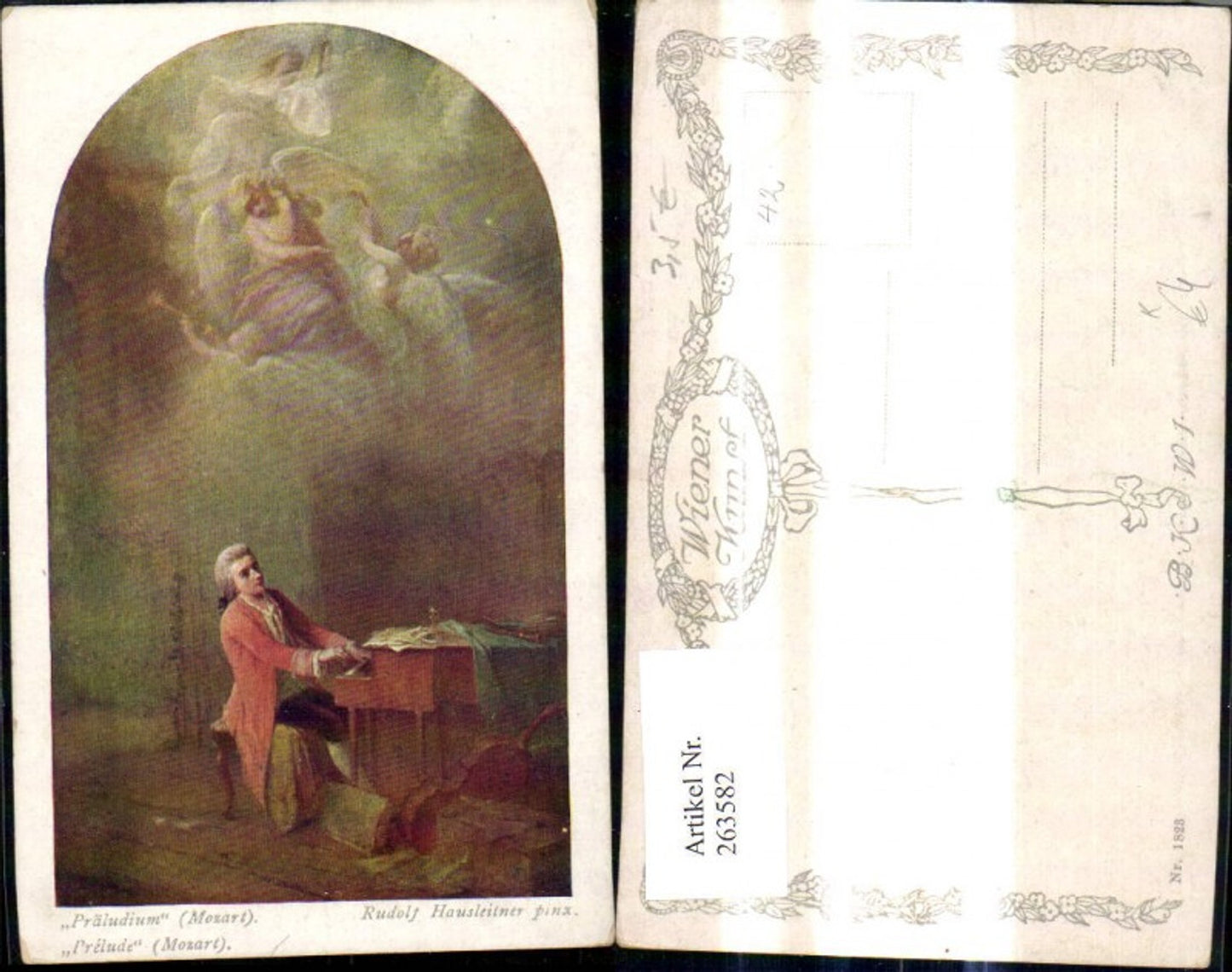 263582,Künstler Ak Rudolf Hausleitner Präludium Mozart a. Klavier
