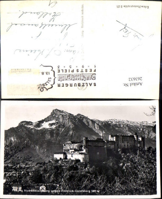 263632,Foto Ak Salzburg Festung Hohensalzburg geg. Geiereck Untersberg
