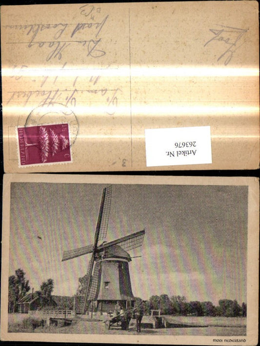 263676,Windmühle Mooi Nederland Kutsche Pferdewagen i. Vordergrund