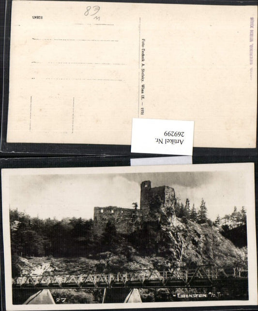 269299,Burgruine Burg Ruine Eibenstein Thayabrücke Brücke