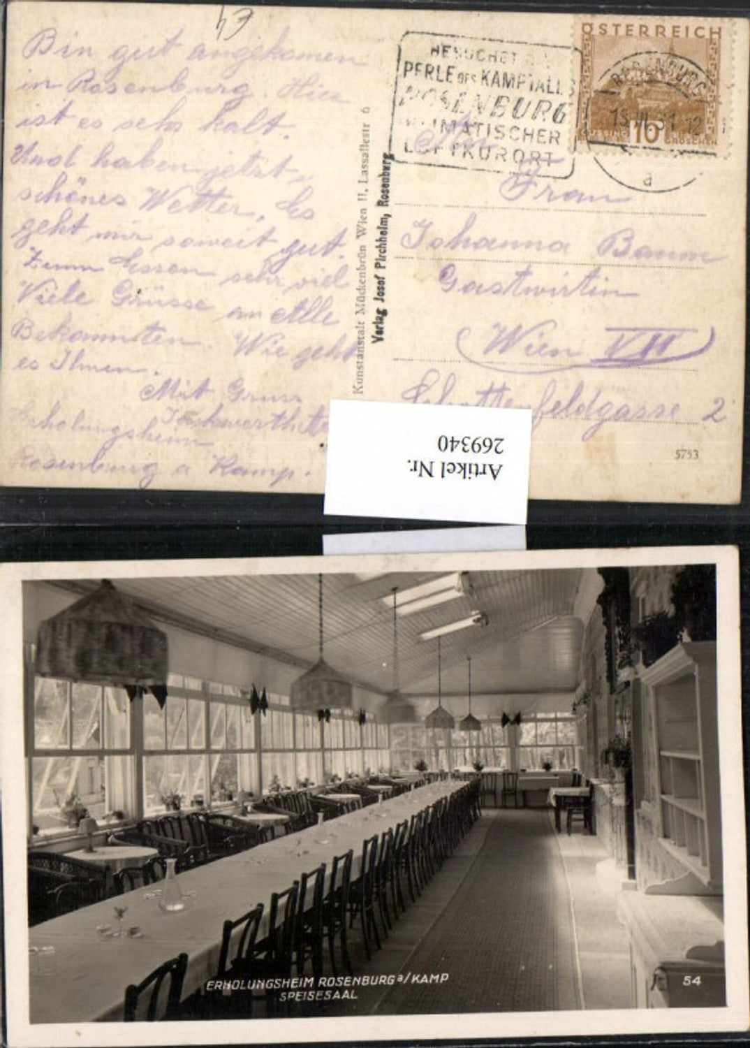 269340,Rosenburg-Mold Erholungsheim Innenansicht Speisesaal