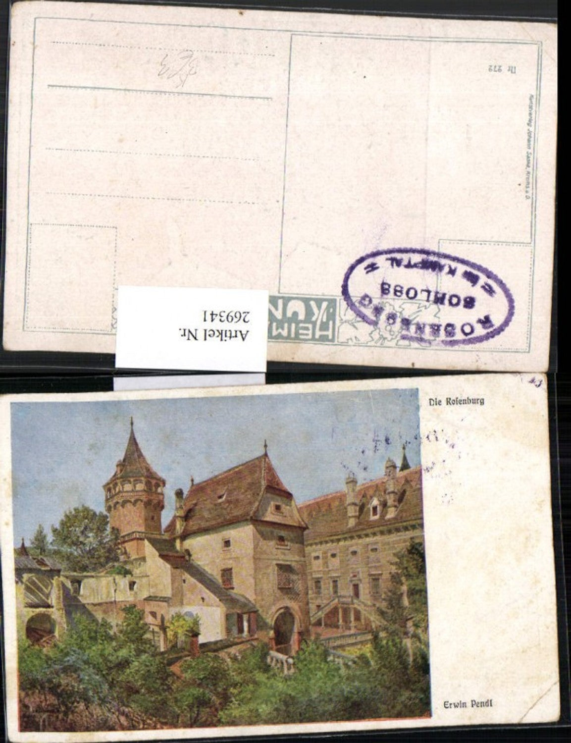 269341,Künstler AK Erwin Pendl Rosenburg-Mold Schloss Rosenburg