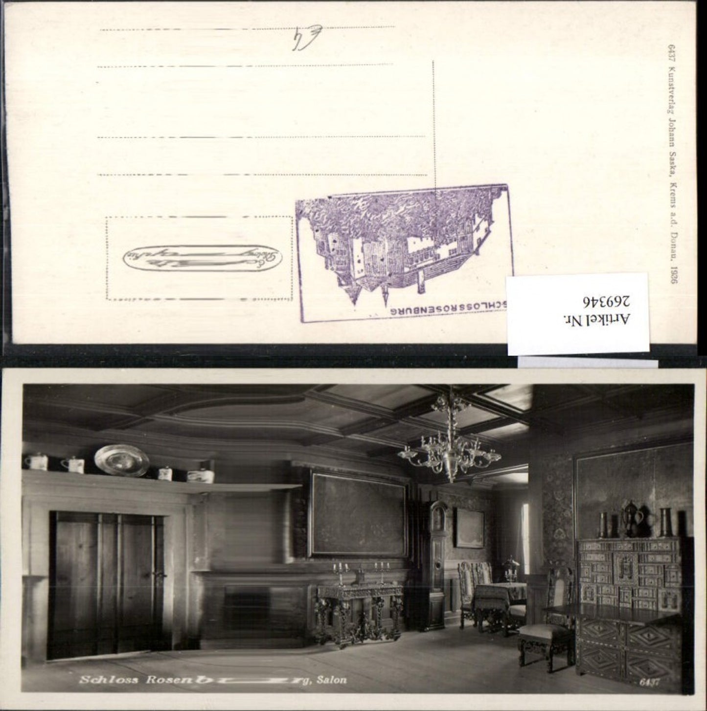 269346,Rosenburg-Mold Schloss Rosenburg Innenansicht Salon