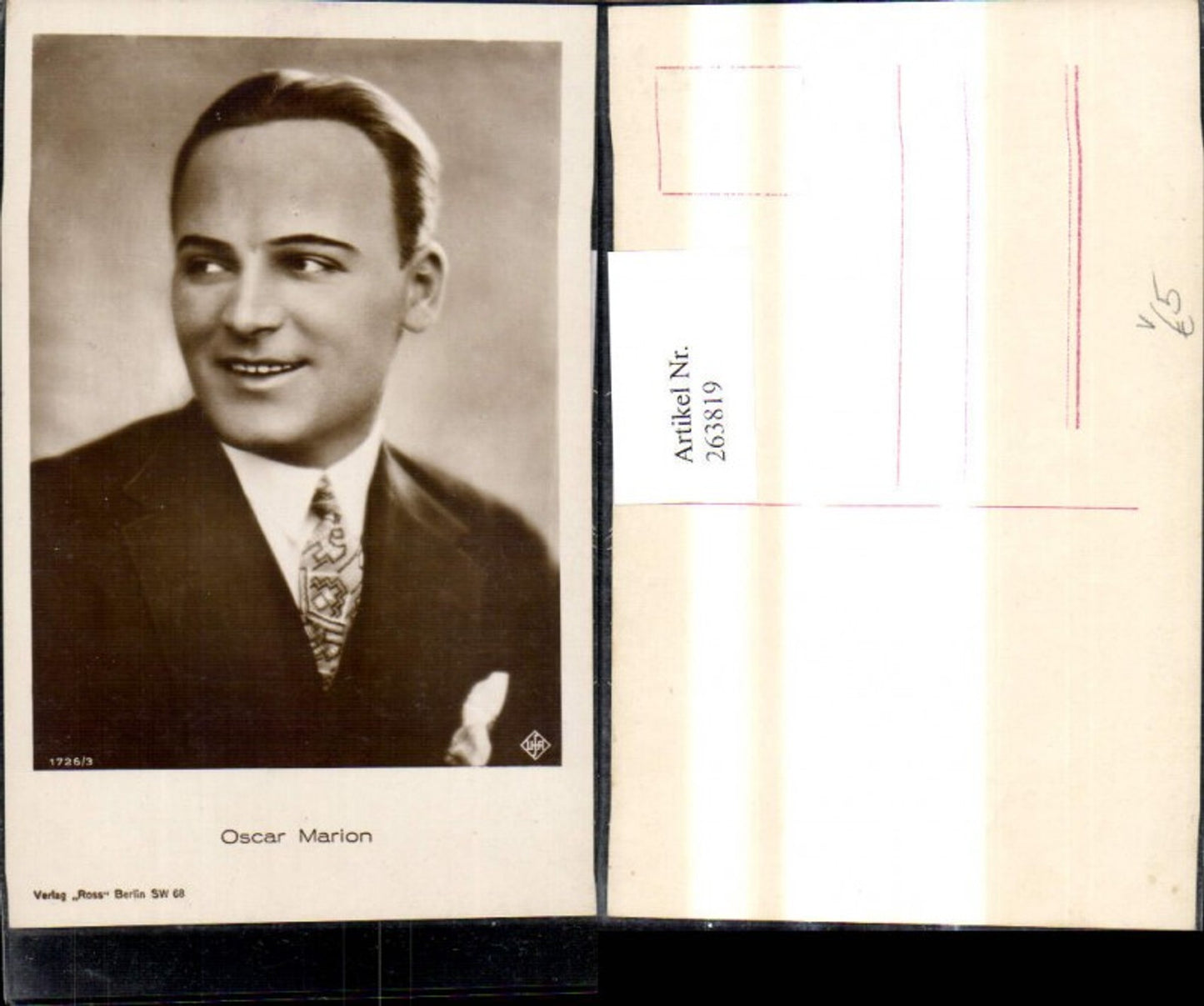 263819,Oscar Marion Schauspieler pub Ross 1726/3