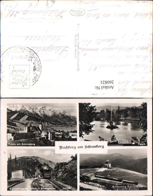 260821,Puchberg am Schneeberg Totale Teich Zahnradbahn Elisabeth-Kirche Station Baumgartner Mehrbildkarte