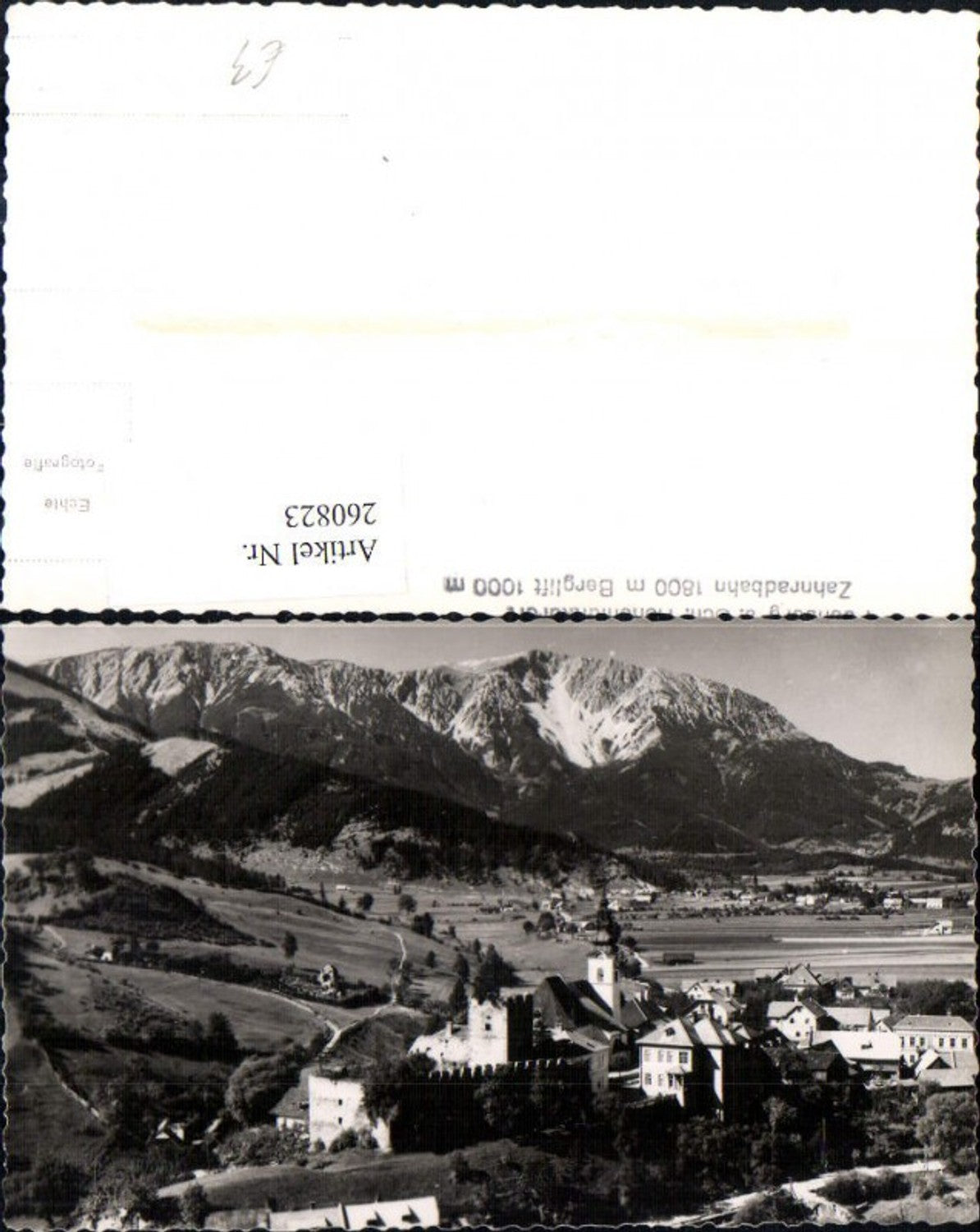 260823,Puchberg am Schneeberg Teilansicht Burg Kirche Bergkulisse
