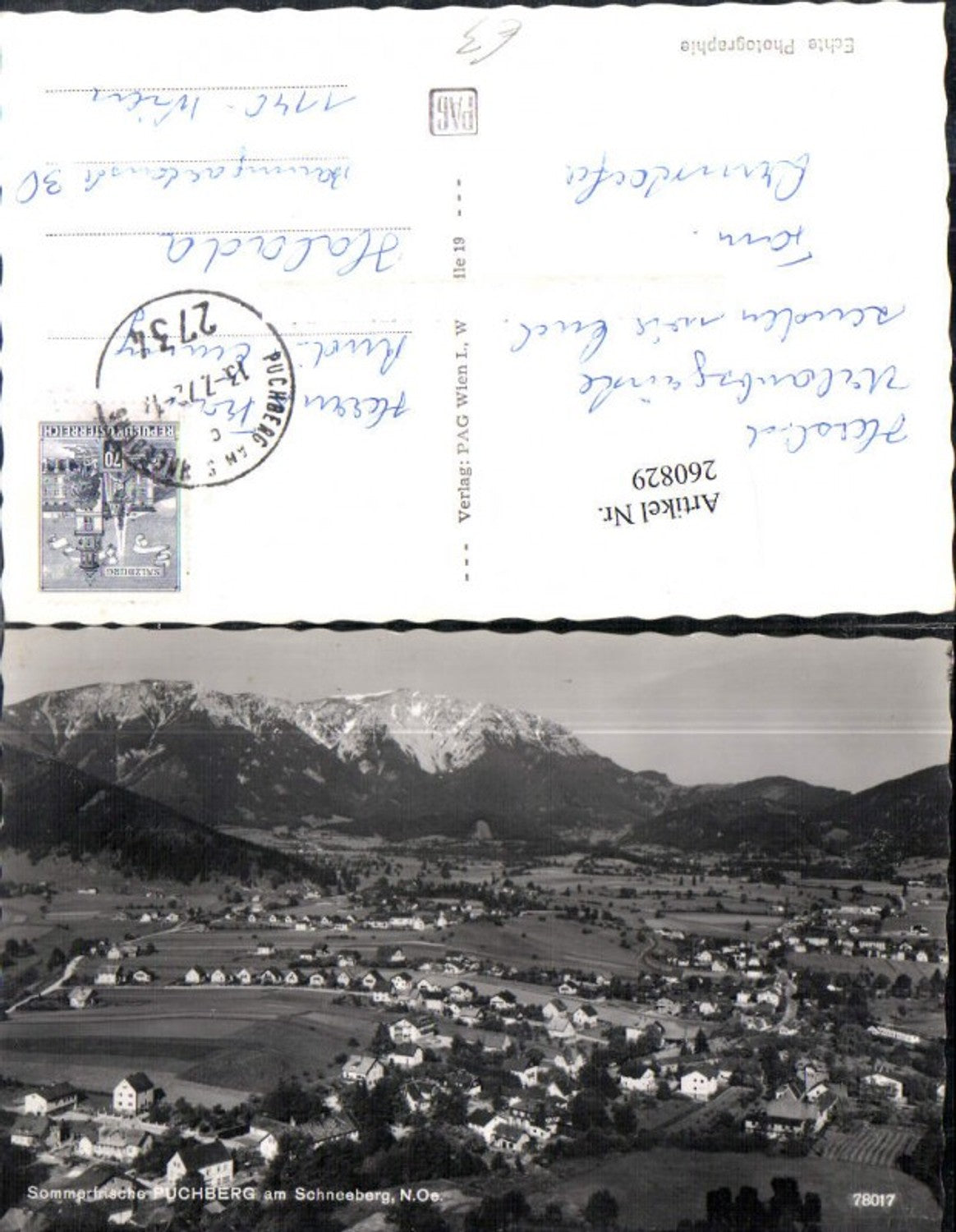 260829,Puchberg am Schneeberg Totale Bergkulisse