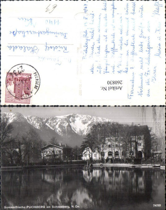 260830,Puchberg am Schneeberg Teich Bergkulisse