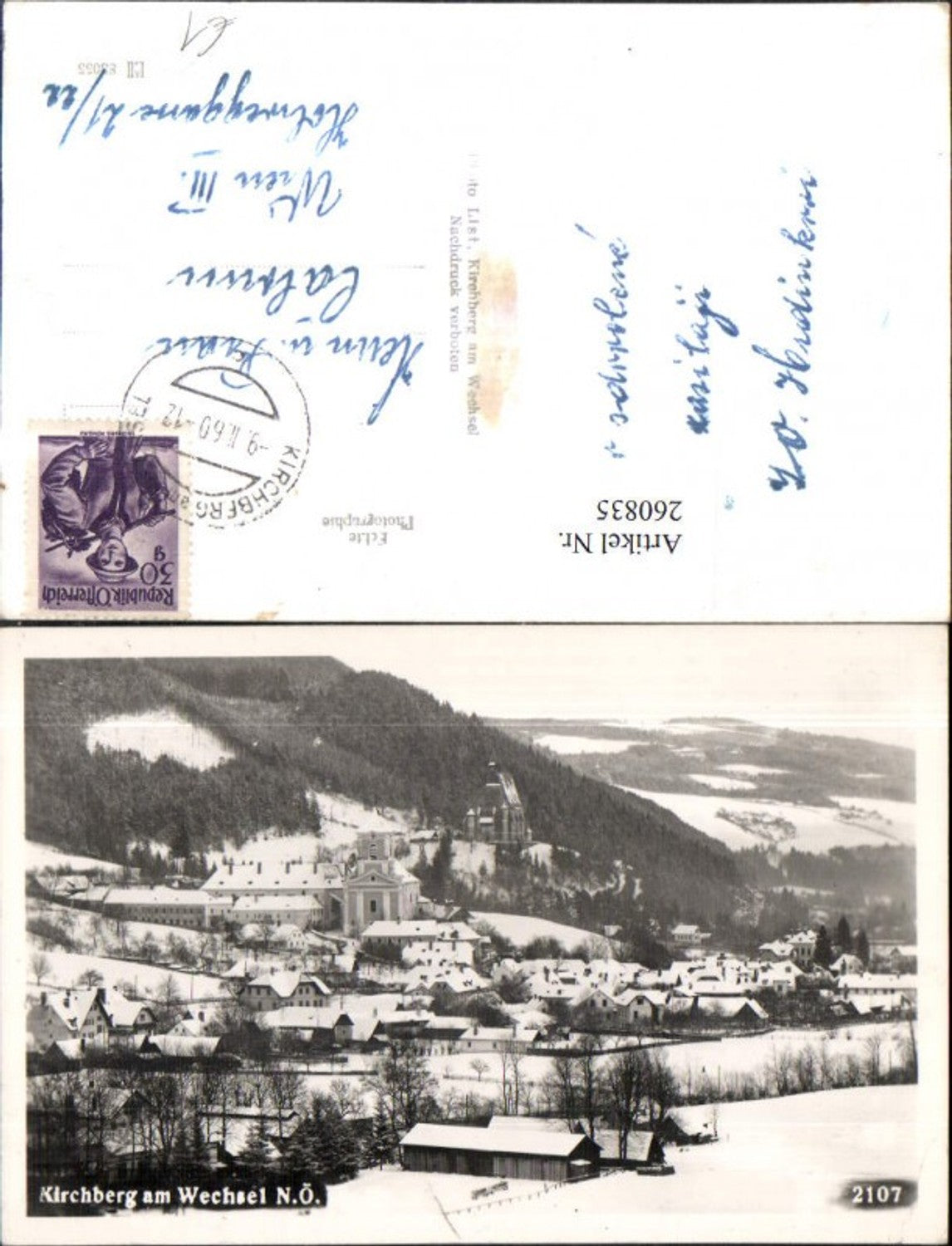 260835,Kirchberg am Wechsel Totale Schloss Kirche Winterbild