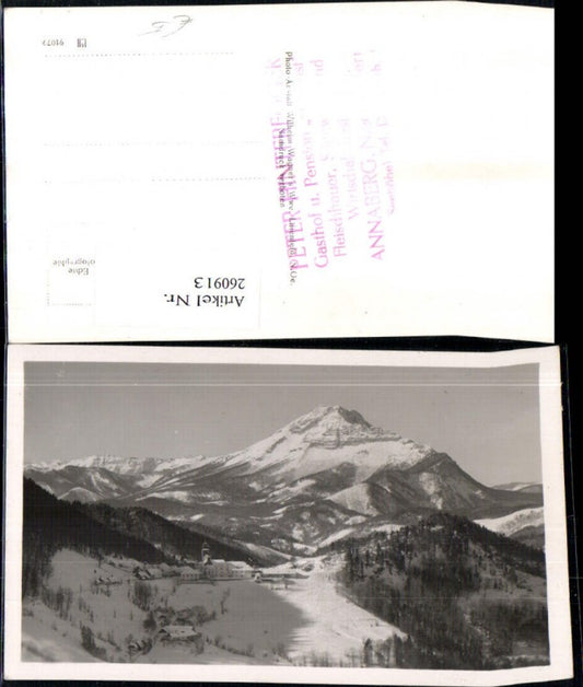 260913,Foto AK Annaberg Totale m. Ötscher Bergkulisse Winterbild