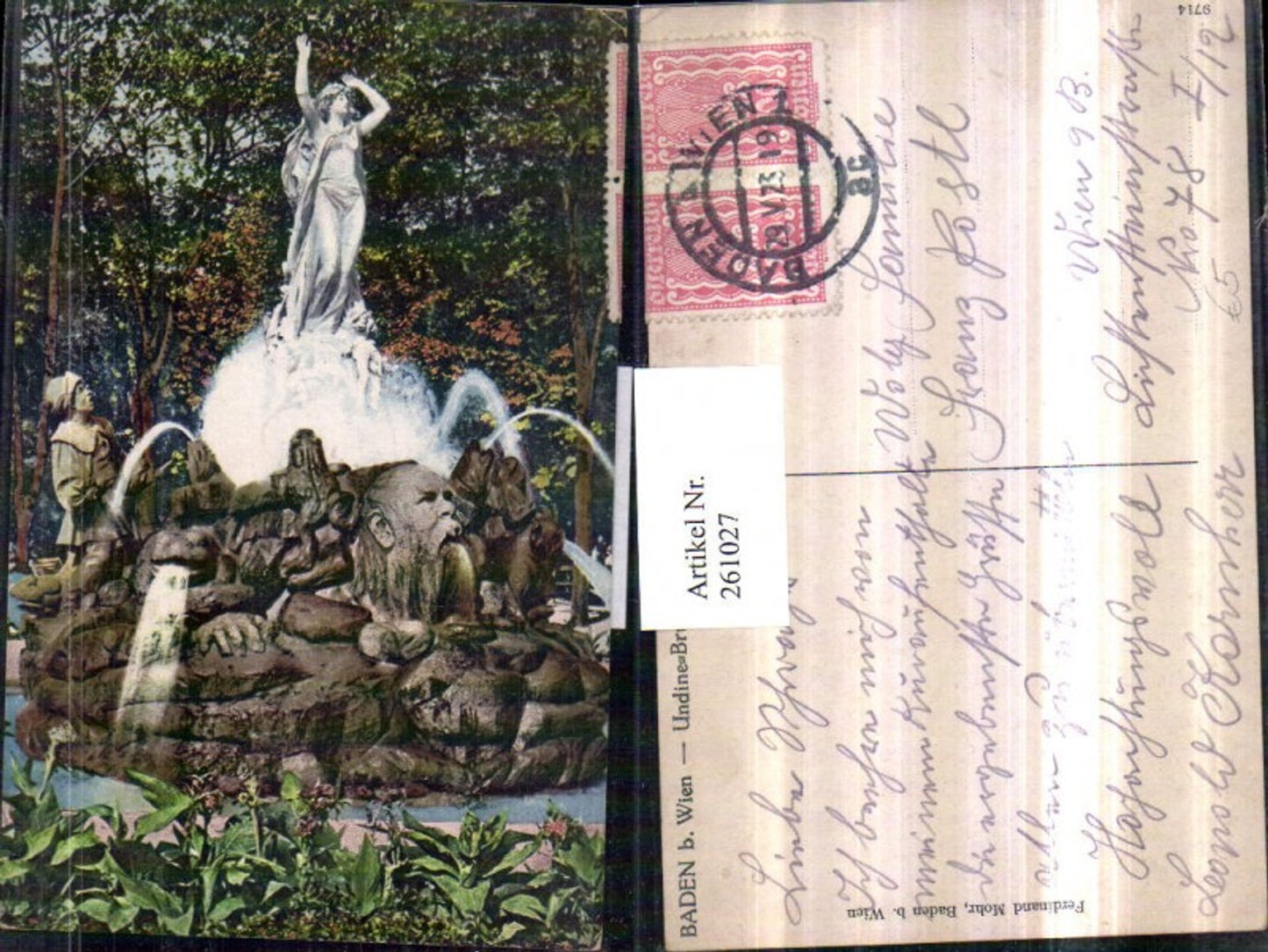 261027,Baden b. Wien Undine Brunnen