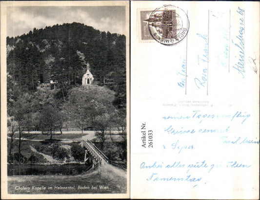 261033,Cholera Kapelle im Helenental b. Baden