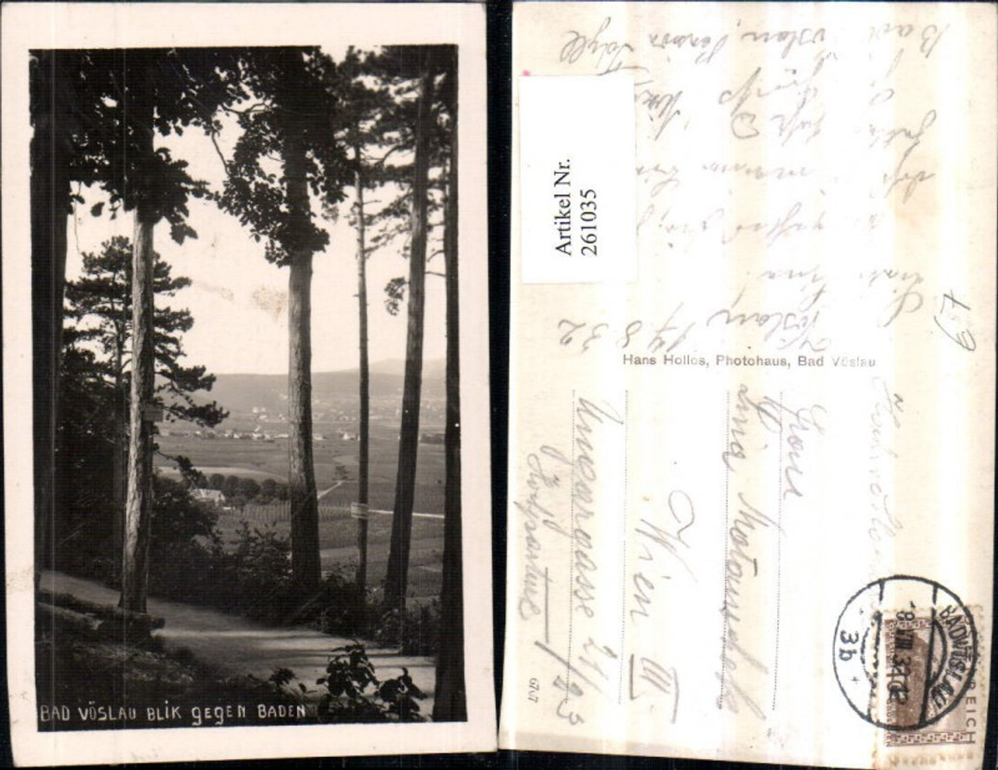 261035,Bad Vöslau Blick geg. Baden