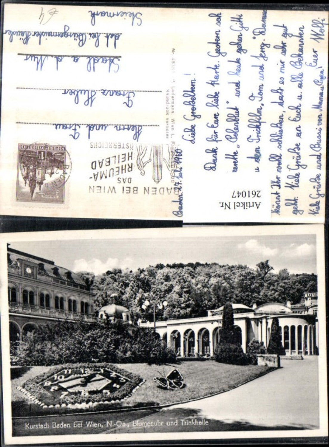 261047,Baden b. Wien Blumenuhr u. Trinkhalle