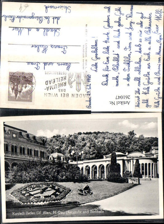 261047,Baden b. Wien Blumenuhr u. Trinkhalle