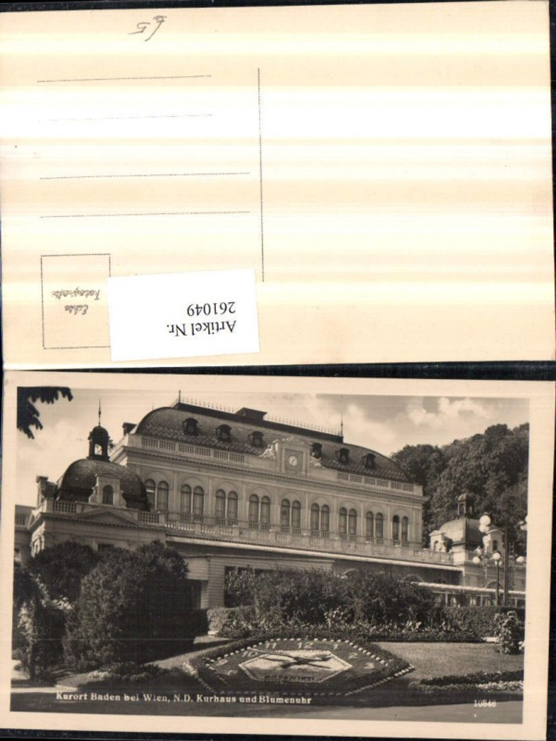 261049,Baden b. Wien Kurhaus u. Blumenuhr