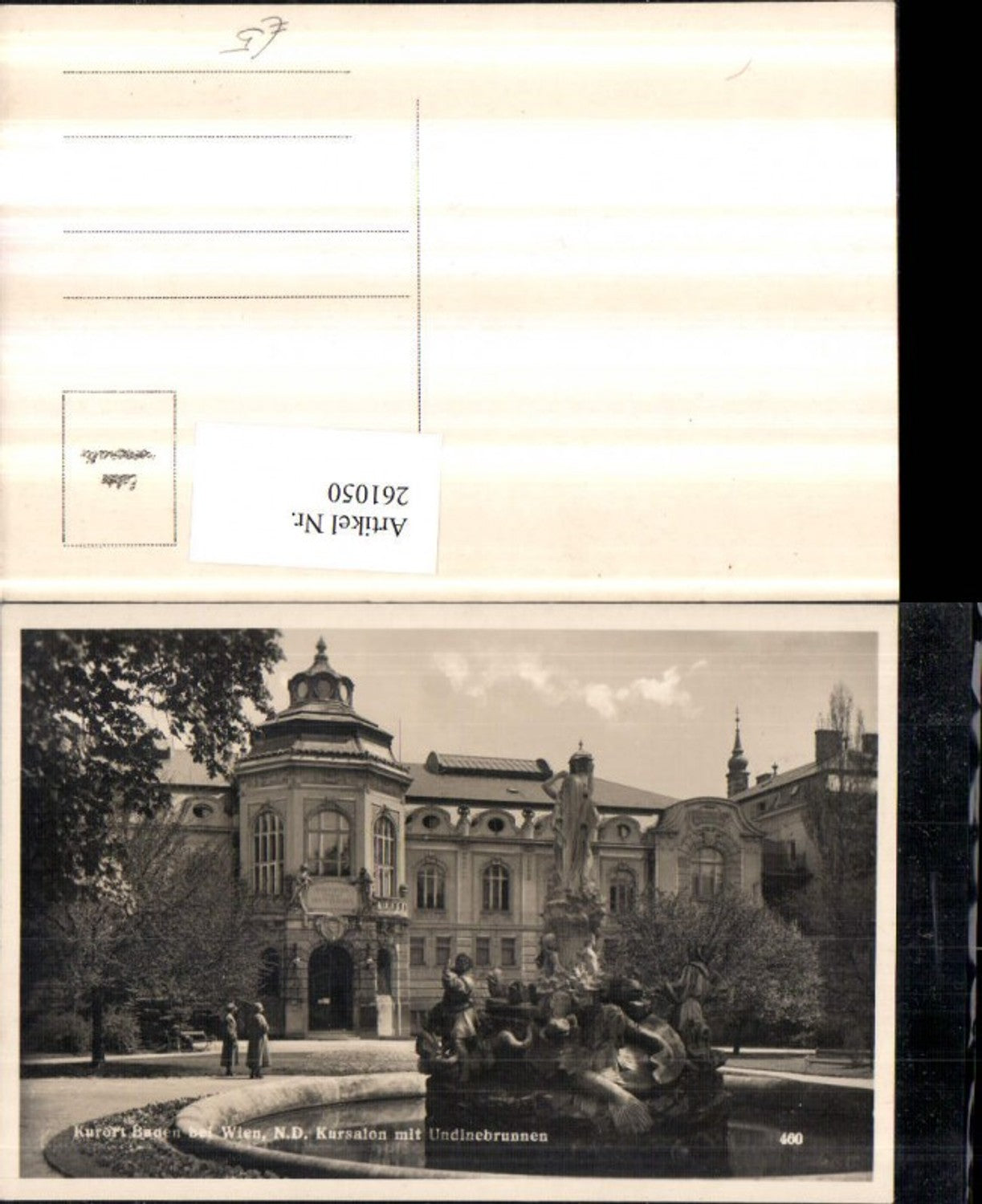 261050,Baden b. Wien Kursalon m. Undinebrunnen Brunnen