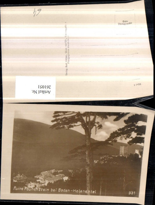 261051,Ruine Rauhenstein b. Baden m. Helenental