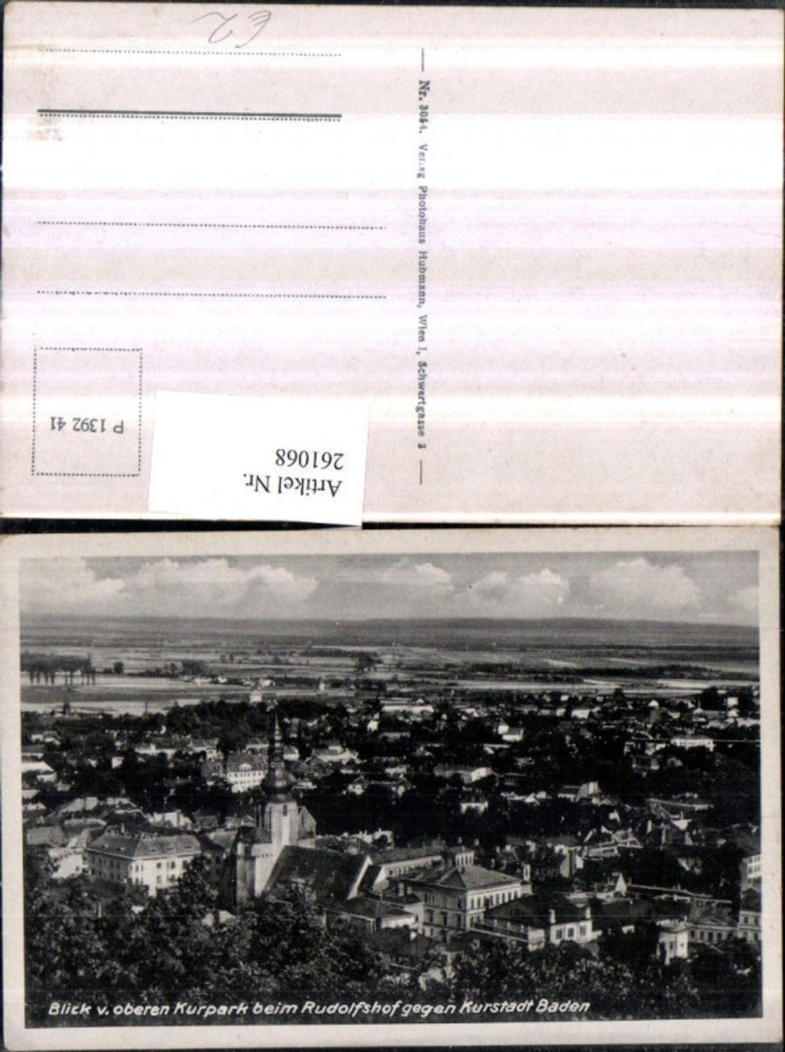 261068,Blick v. Oberen Kurpark b. Rudolfshof geg. Baden Totale