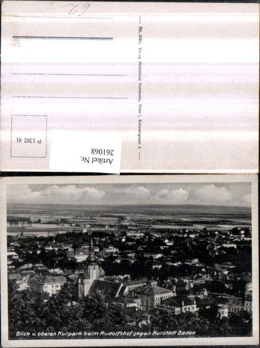 261068,Blick v. Oberen Kurpark b. Rudolfshof geg. Baden Totale
