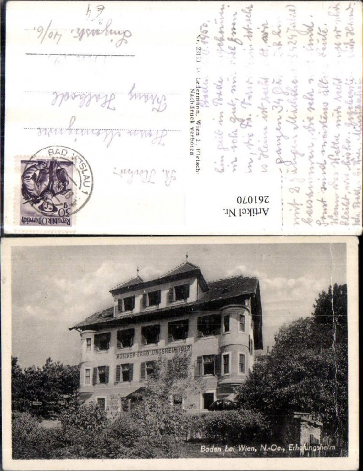 261070,Baden b. Wien Erholungsheim Musiker