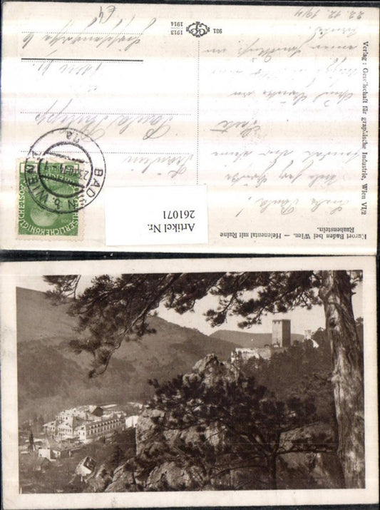 261071,Baden b. Wien Helenental m. Ruine Rauhenstein