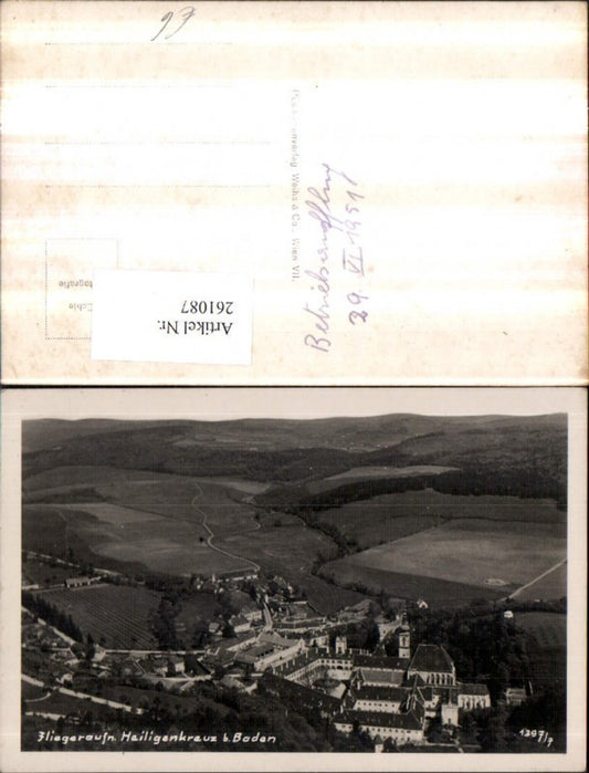 261087,Heiligenkreuz b. Baden Totale Fliegeraufnahme 1397/7