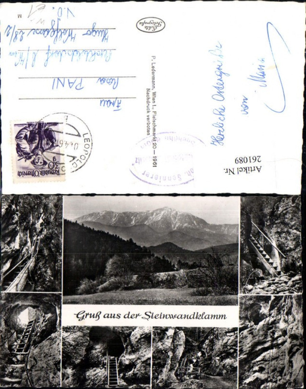 261089,Gruß aus d. Steinwandklamm b. Weissenbach an d. Triesting Bergkulisse Leitern Mehrbildkarte