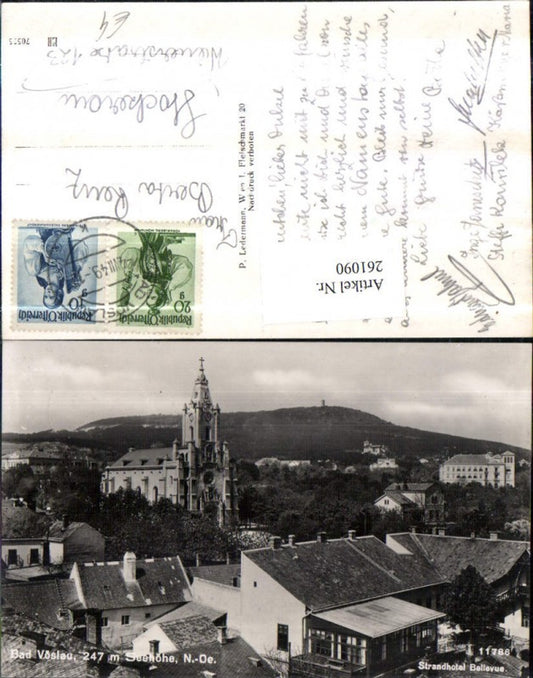 261090,Bad Vöslau Teilansicht Kirche Strandhotel Bellevue