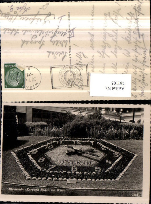 261105,Baden b. Wien Kurpark Blumenuhr